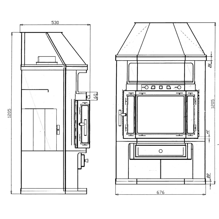 ESTUFA DE LEÑA LINAM ESQUINA